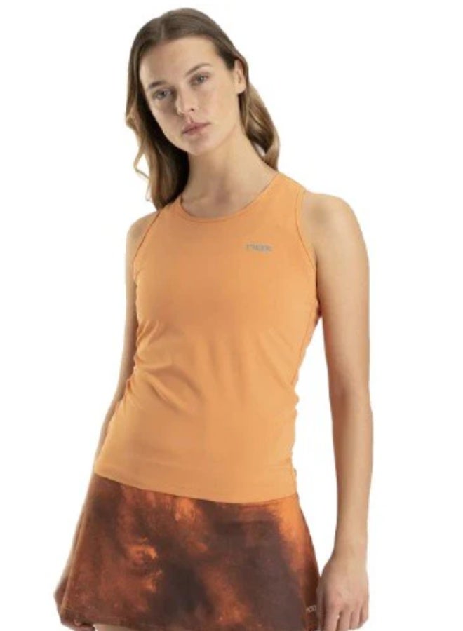 تيشيرت نوكس نسائي بدون أكمام باللون اليوسفي